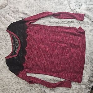 Miss me long sleeve bedazzled lace detail long sleeve